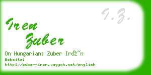 iren zuber business card